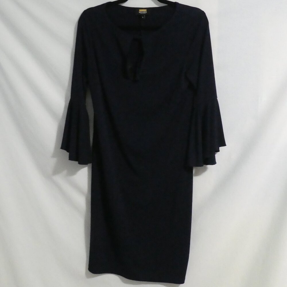 LORI MICHAELS COLLECTION | size 6 | Dark Blue Long Bell Sleeve Dress